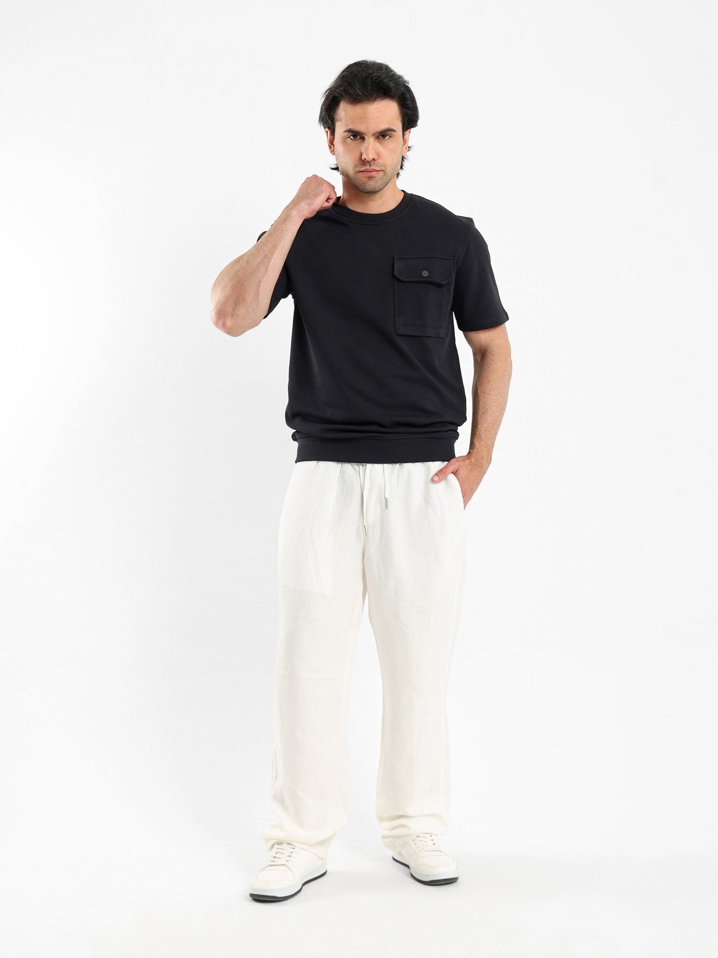 Half Sleeves Round Neck Sweatshirt