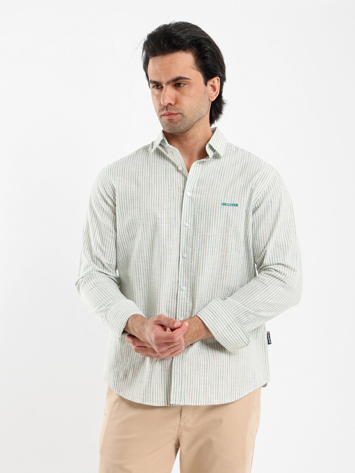 Striped Shirt with Kent Collar