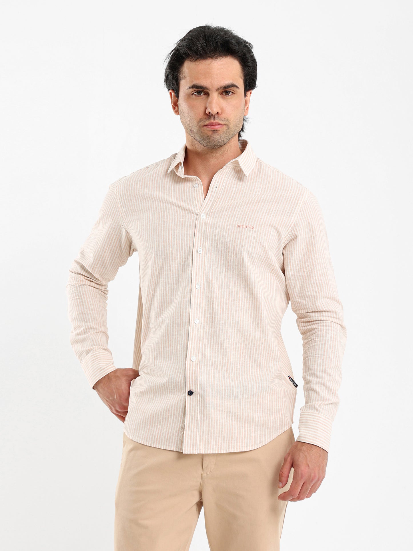 Striped Shirt with Kent Collar