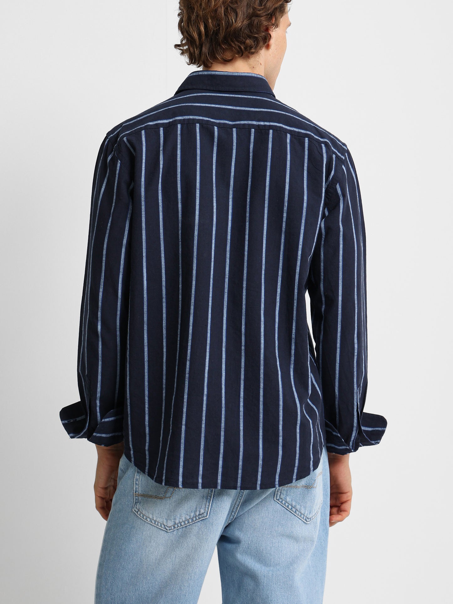 Striped Shirt with Kent Collar