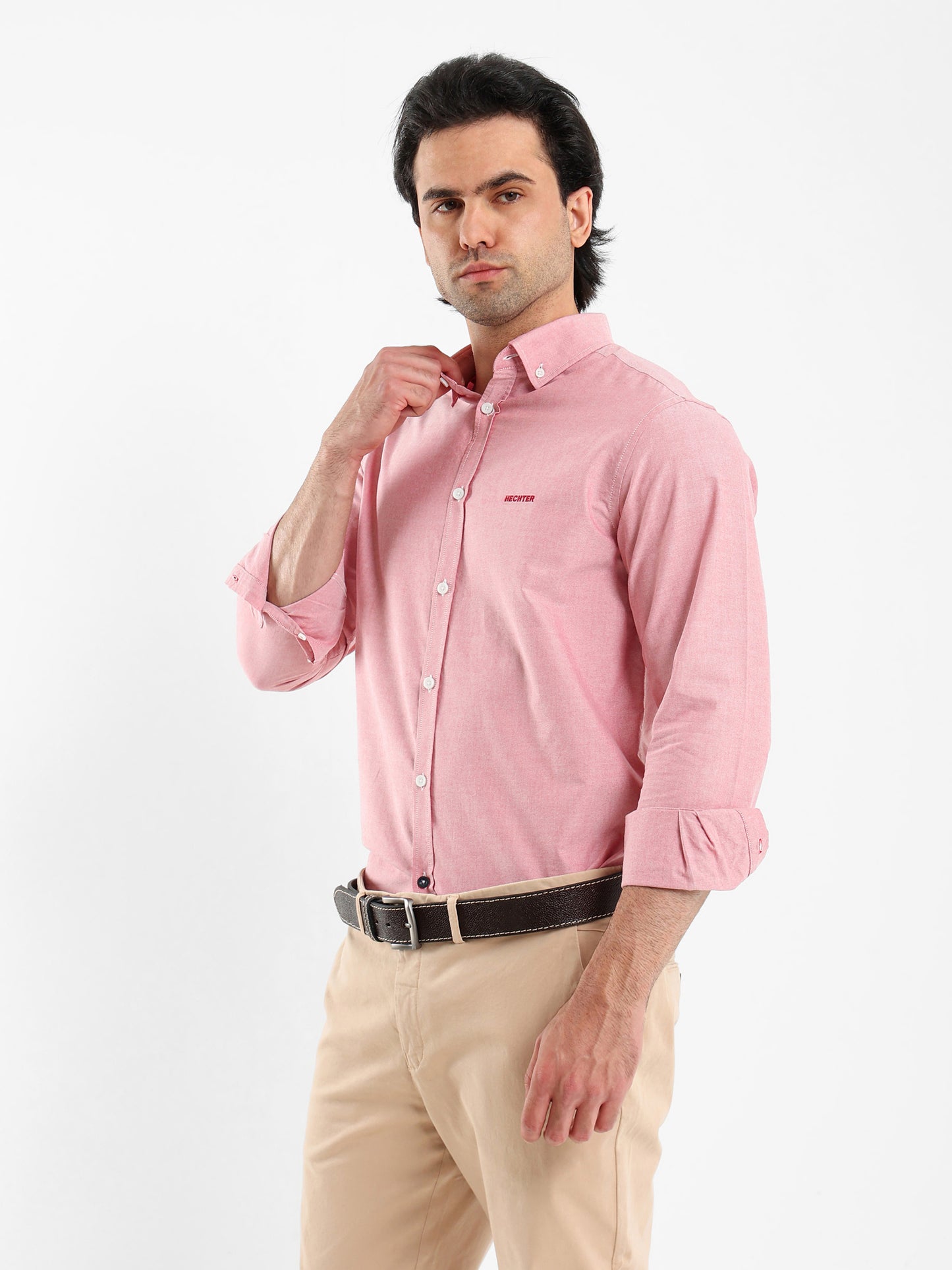 Semi Dress Shirt with Embroidered Logo