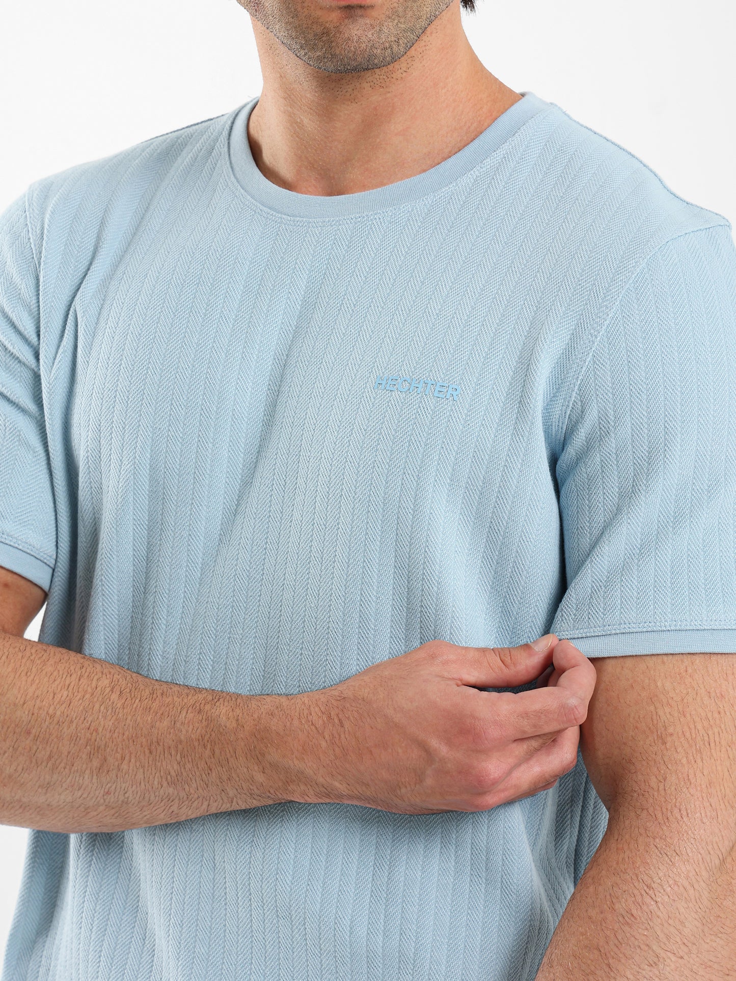 Herringbone Stripe Crew Neck T-Shirt