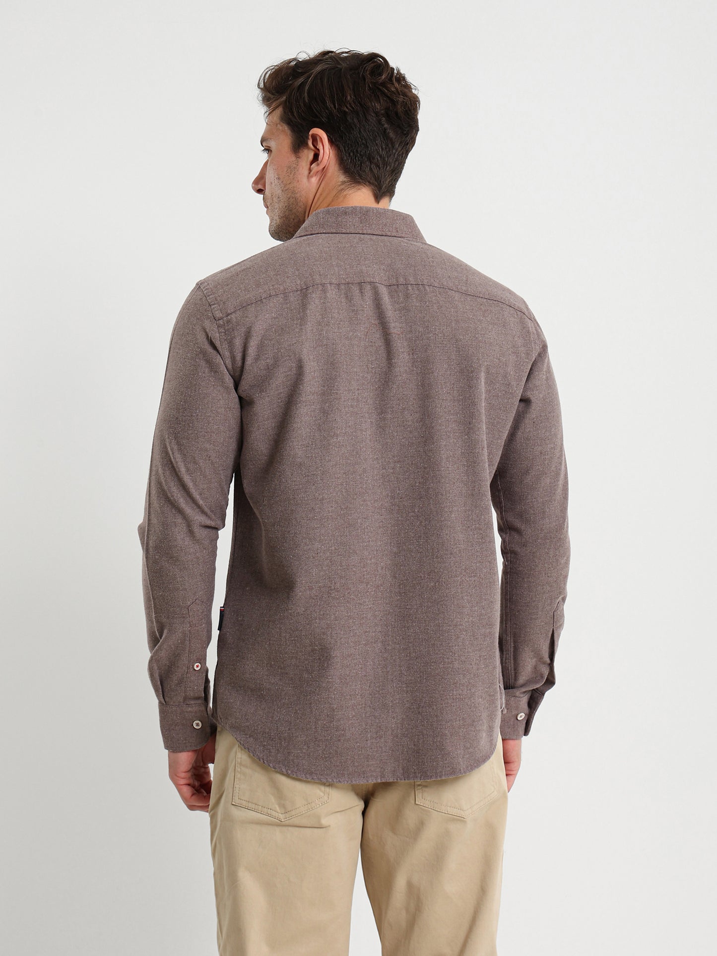 Cotton Twill Long Sleeve Kent Collar Shirt