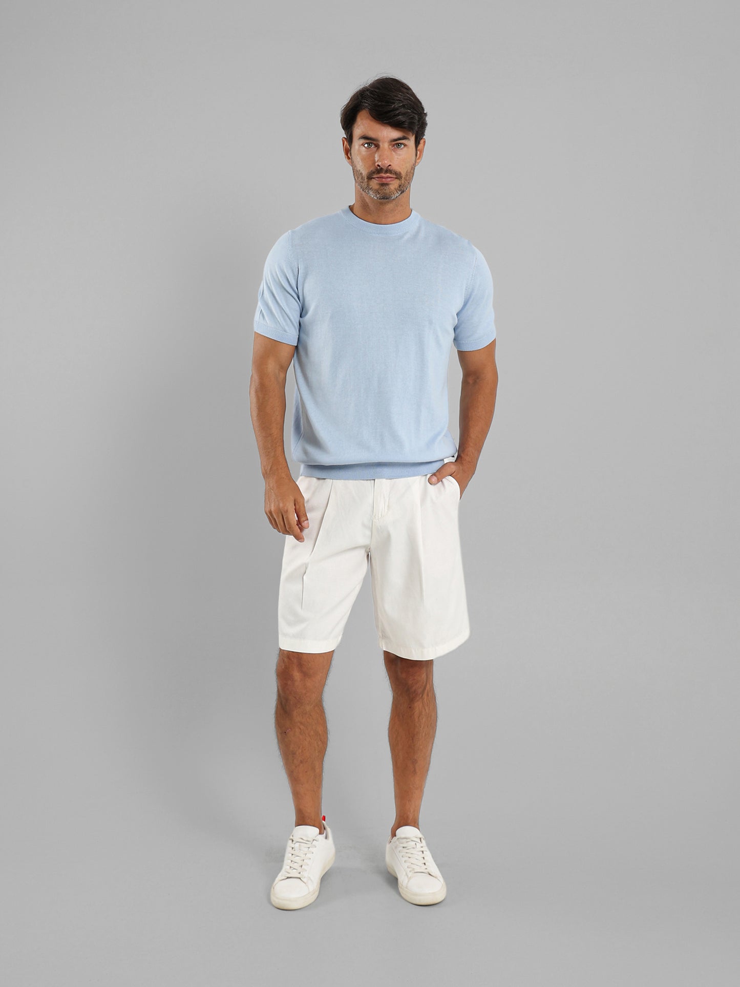 Knit Crew Neck T-Shirt