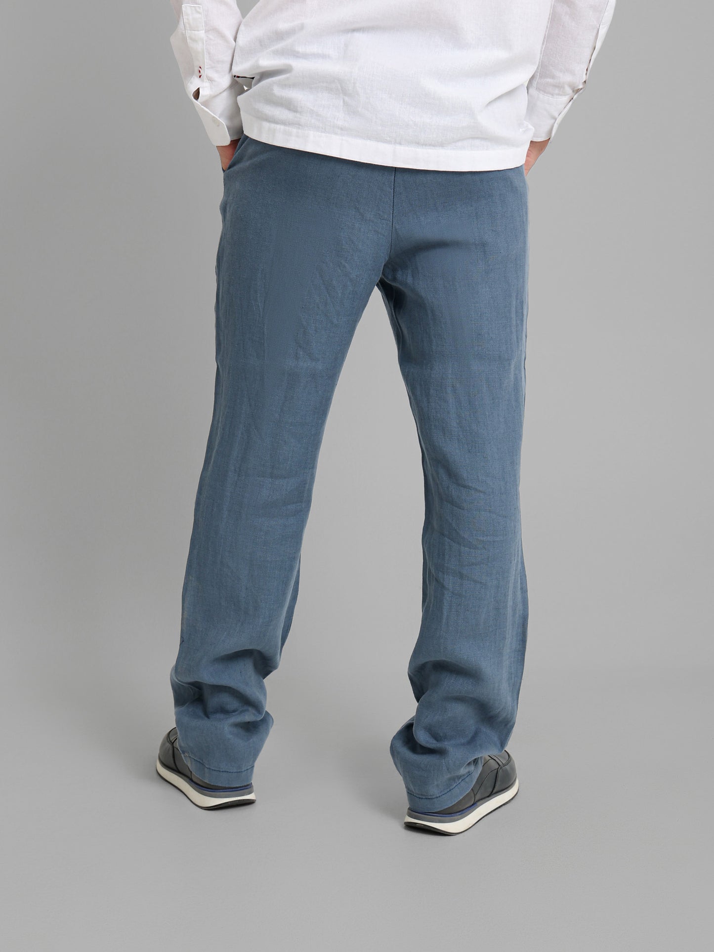 Linen Elastic Waist Cord Pants