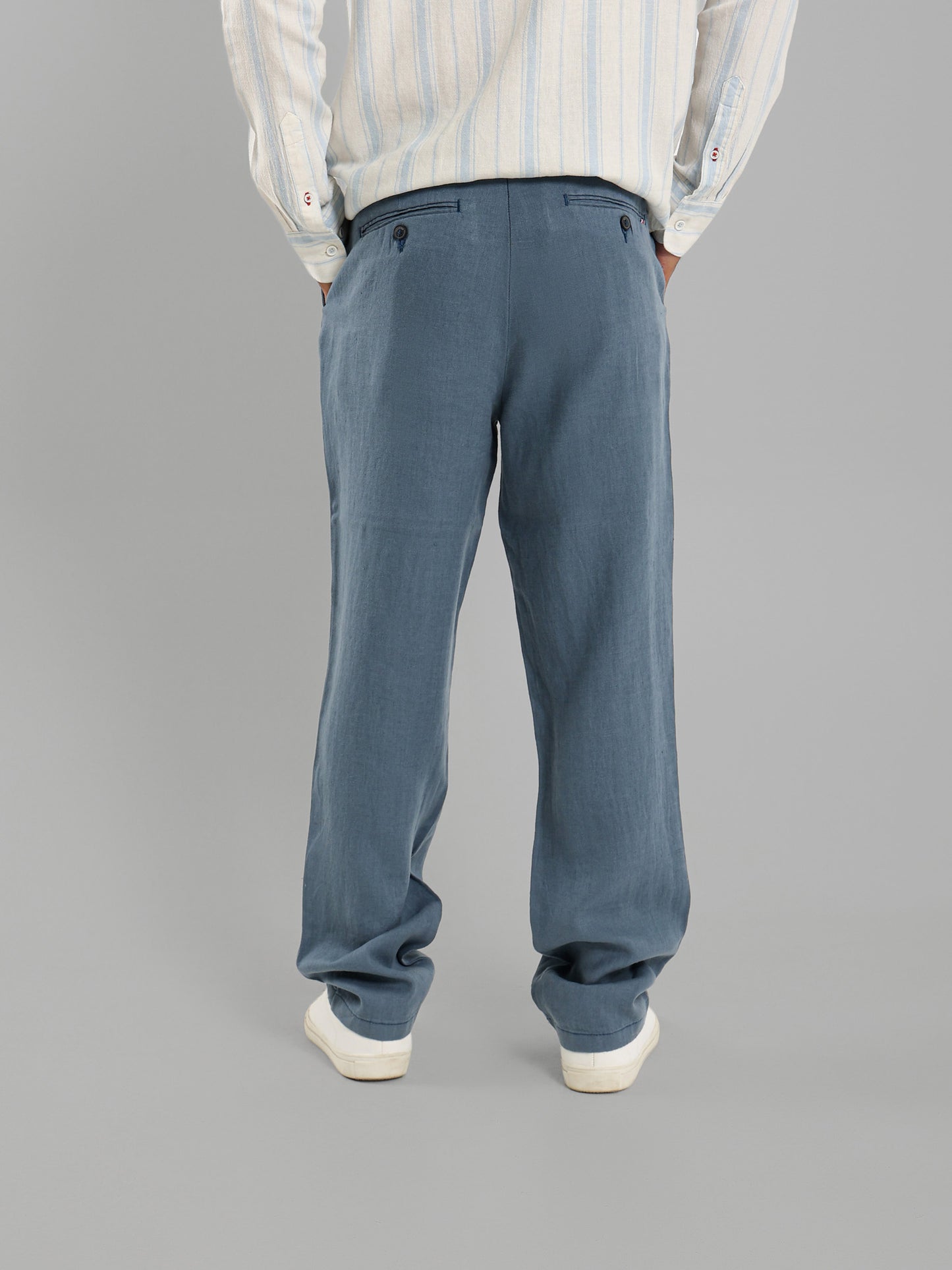 Linen Elastic Waist Cord Pants
