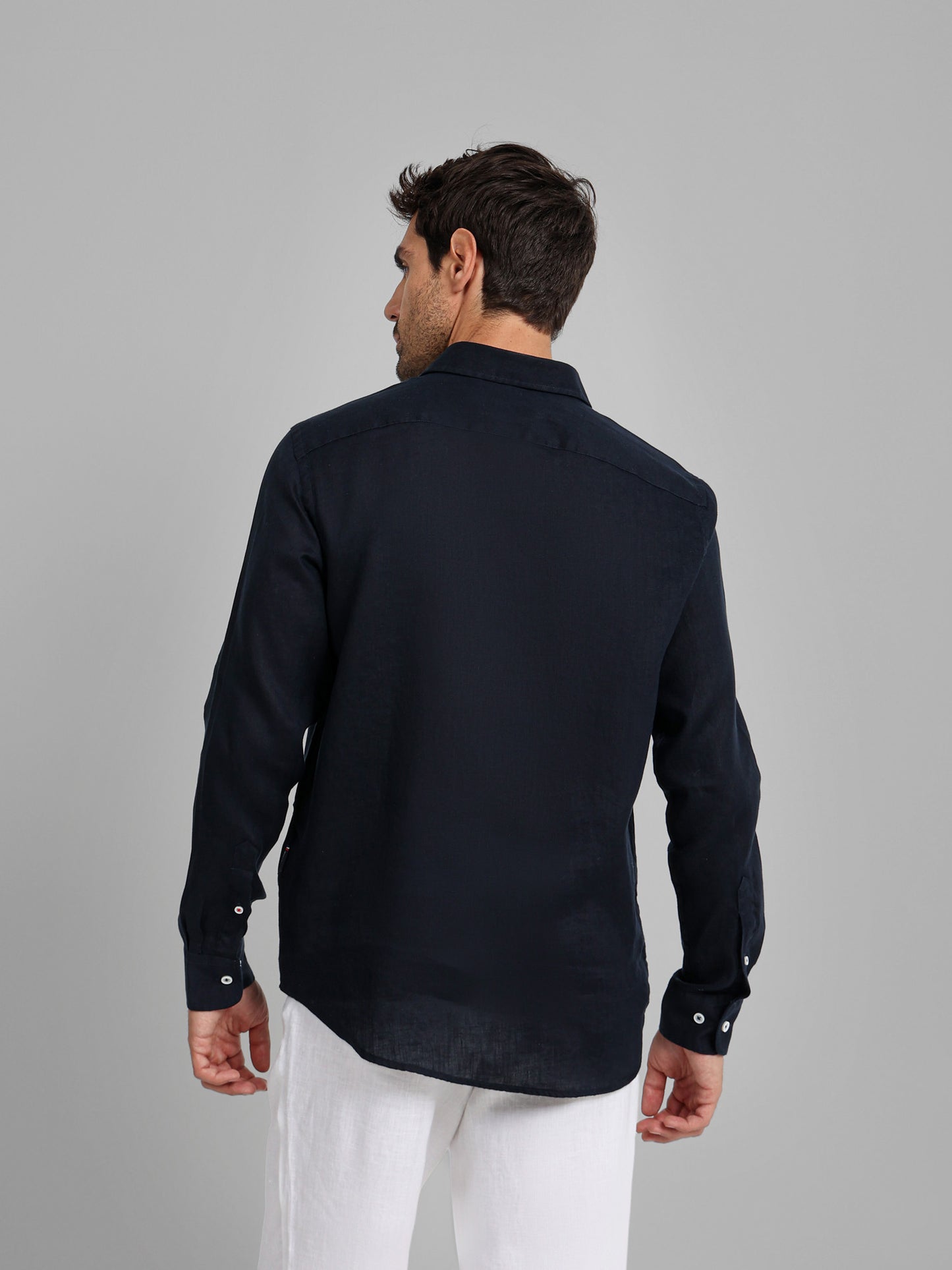 Basic Linen Long Sleeve Kent Collar Shirt