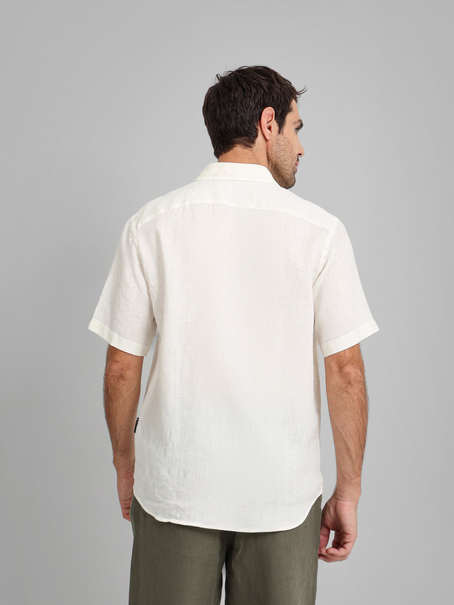 Basic Linen Short Sleeve Kent Collar Shirt