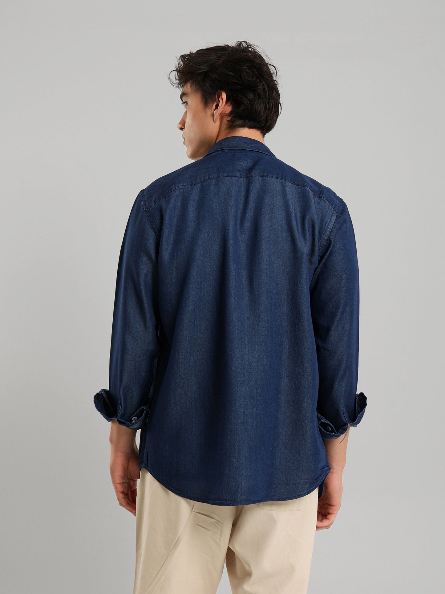 Kent Collar Plain Casual Shirt
