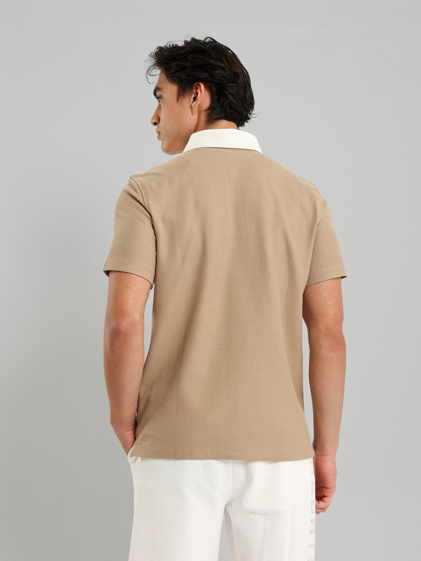 Contrast Collar Placket Polo Shirt