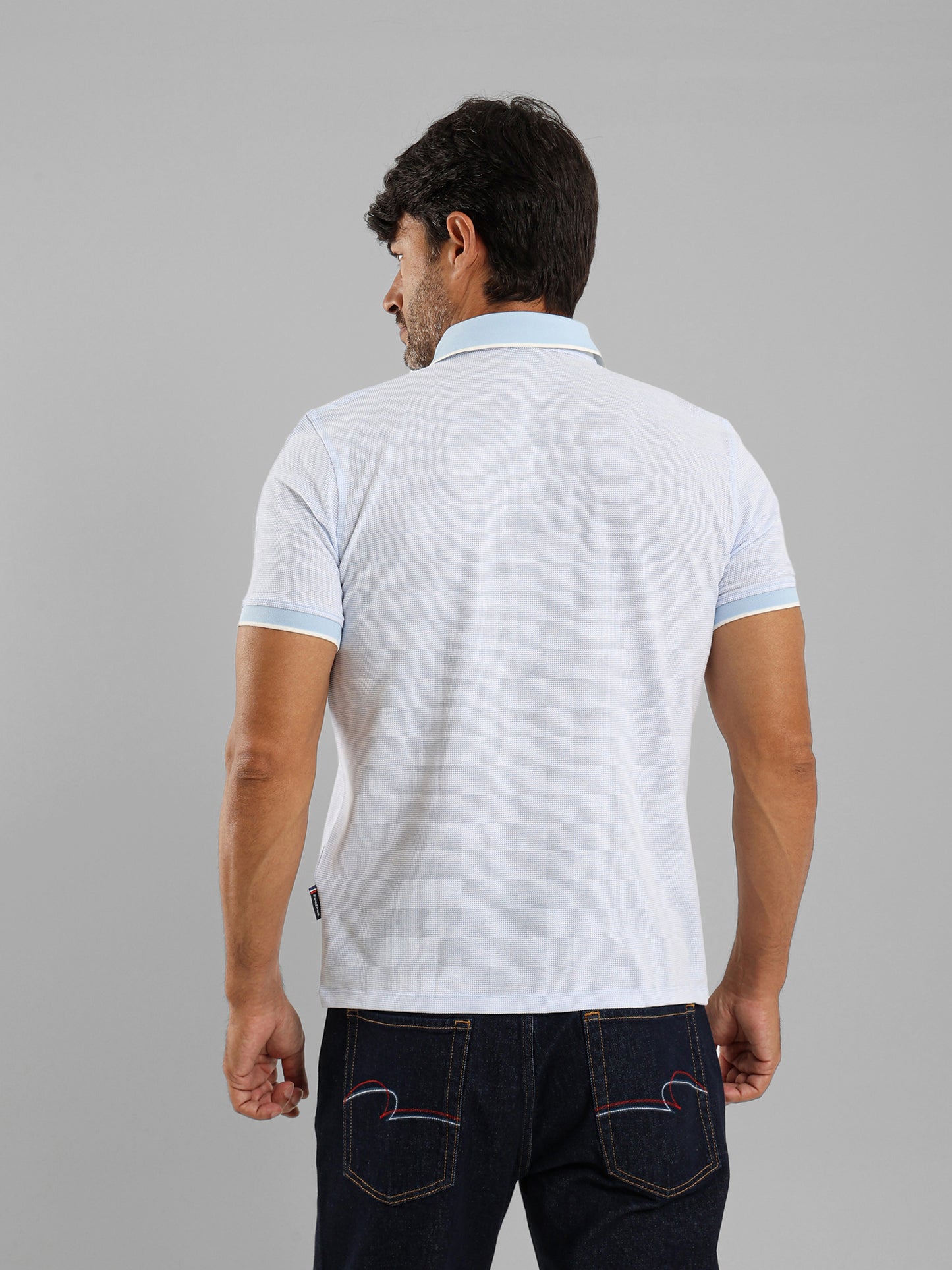 Polo Shirt with Contrast Collar and Cuffs
