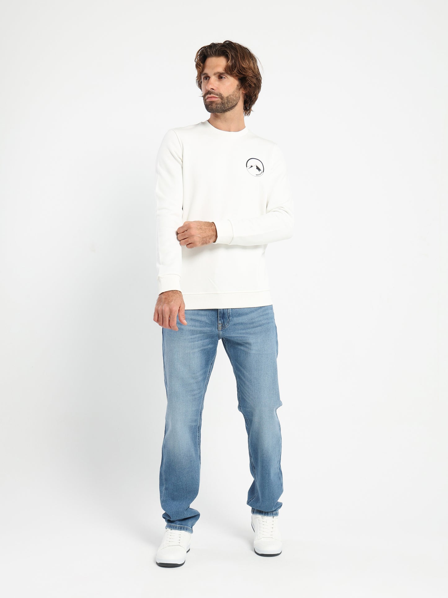 Round-Neck Sweatshirt with Place Print