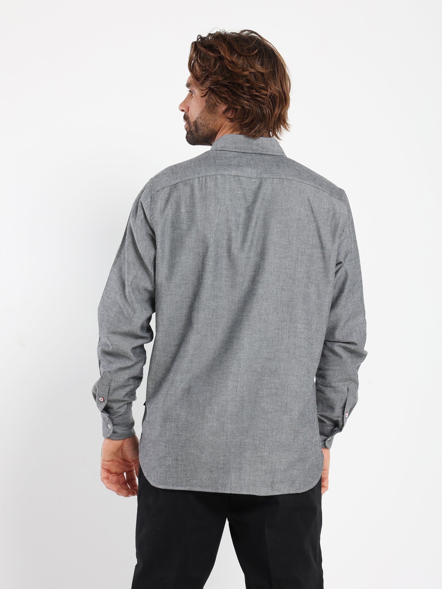 Basic Flannel Twill Long-Sleeve Shirt