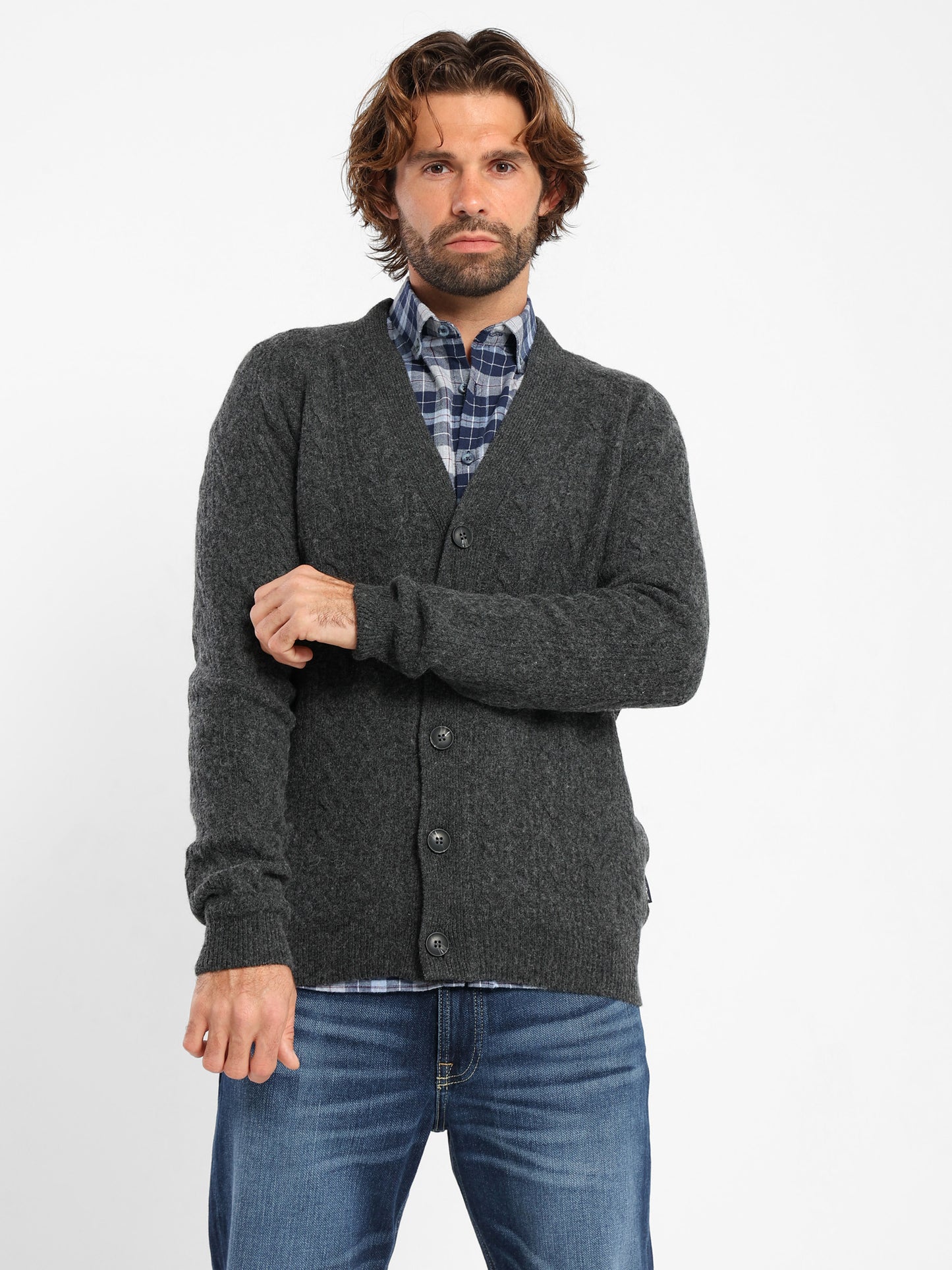 Cable Knit Button Cardigan