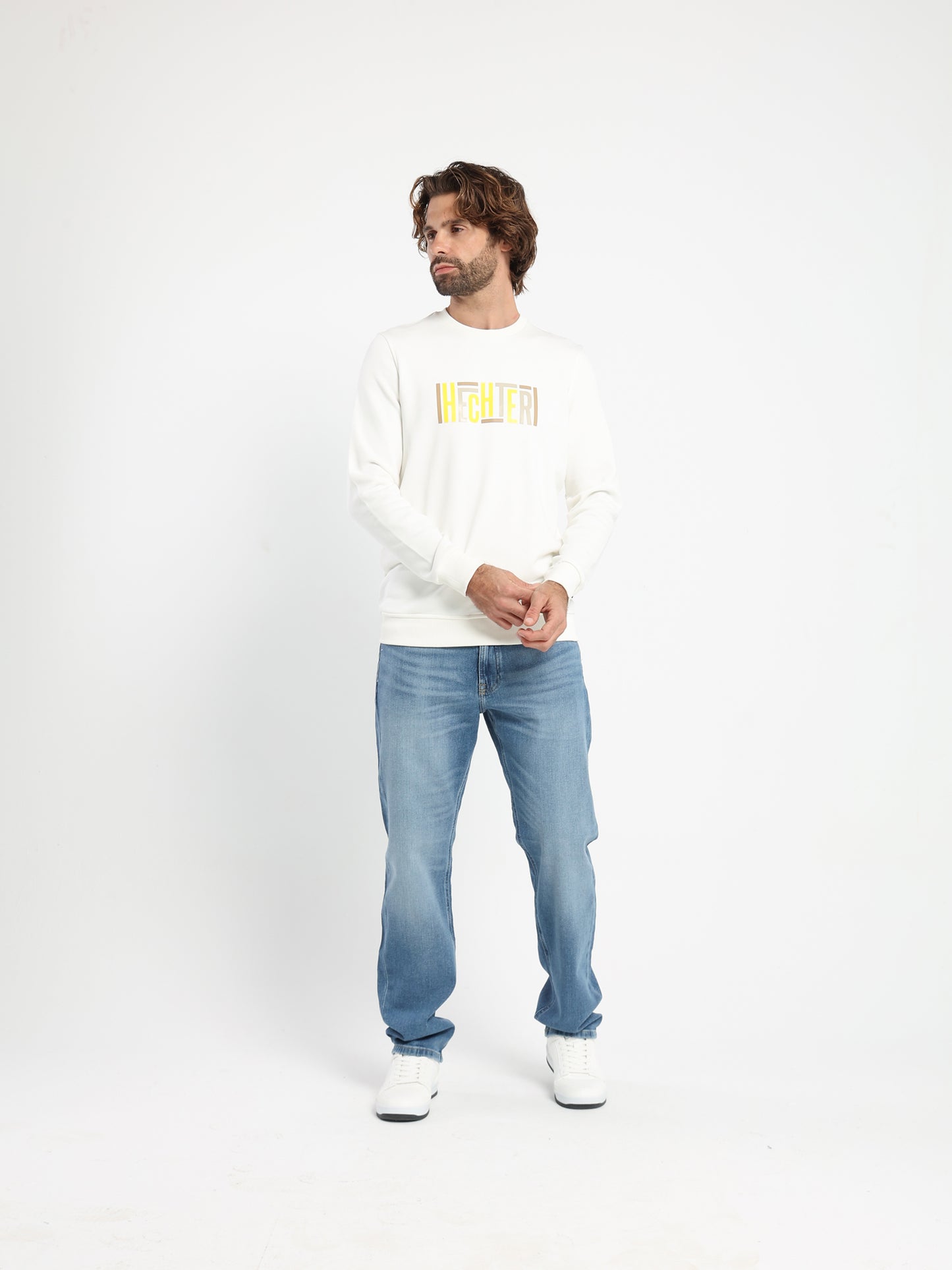 Round-Neck Sweatshirt with Place Print