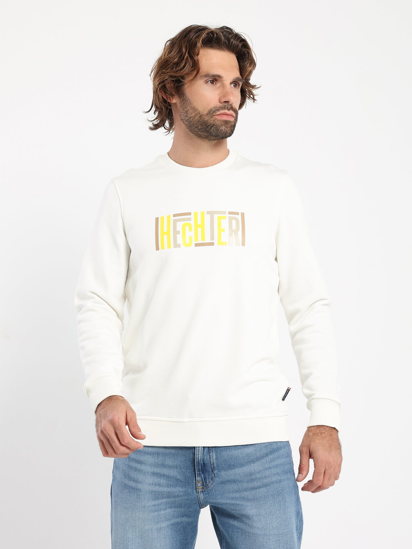 Round-Neck Sweatshirt with Place Print