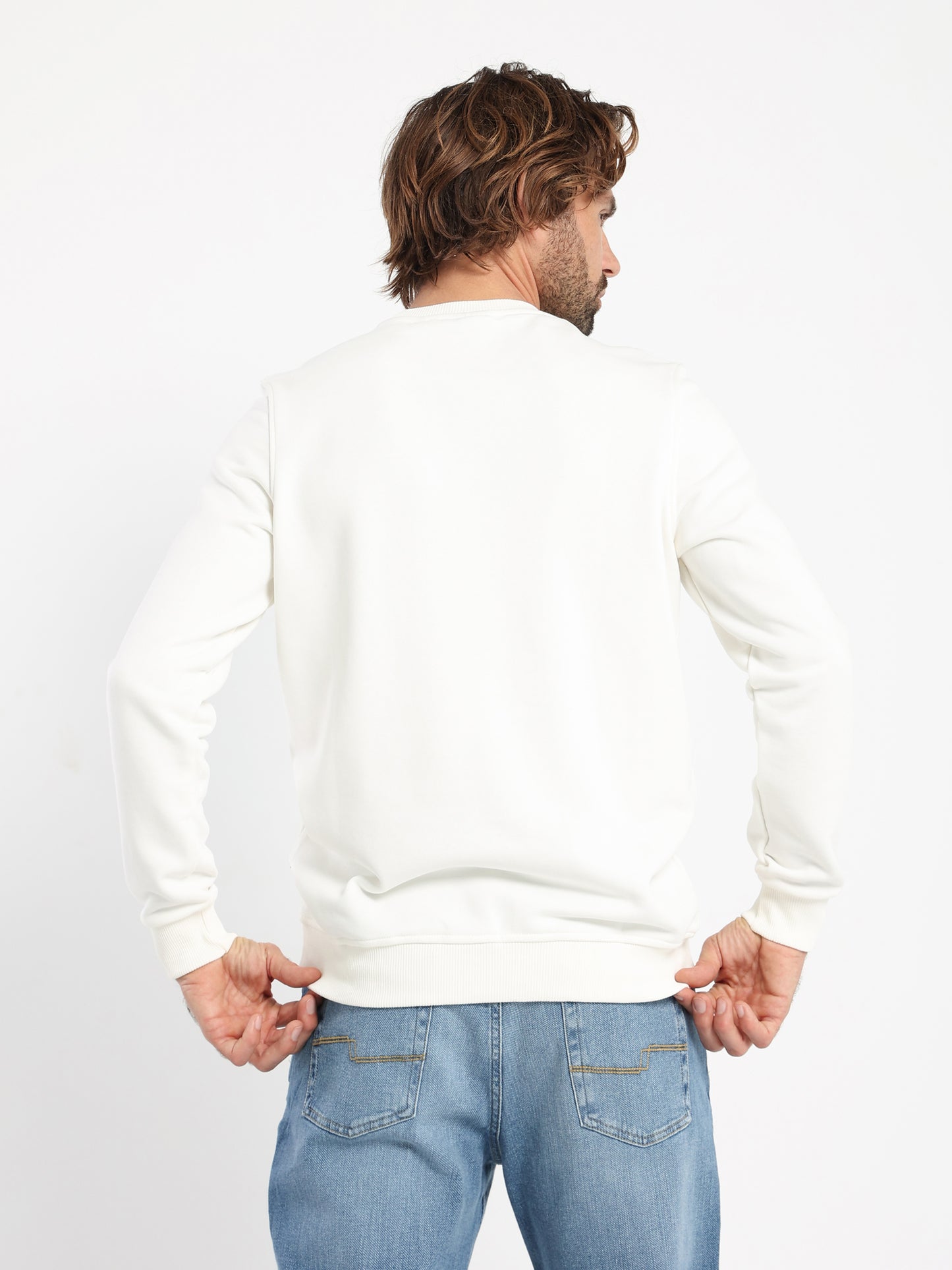 Round-Neck Sweatshirt with Place Print