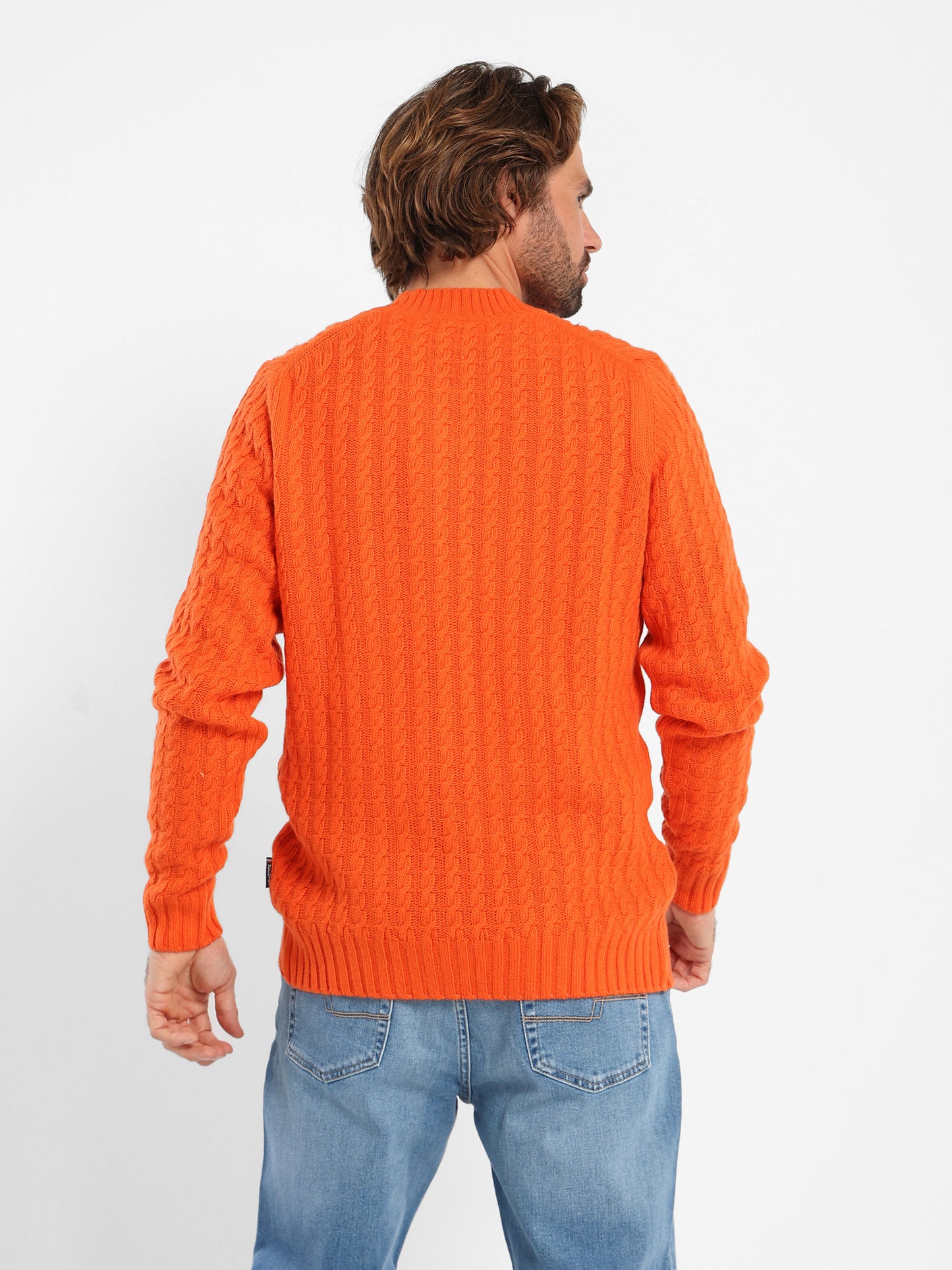 V-Neck Oversized Cable Knit Pullover