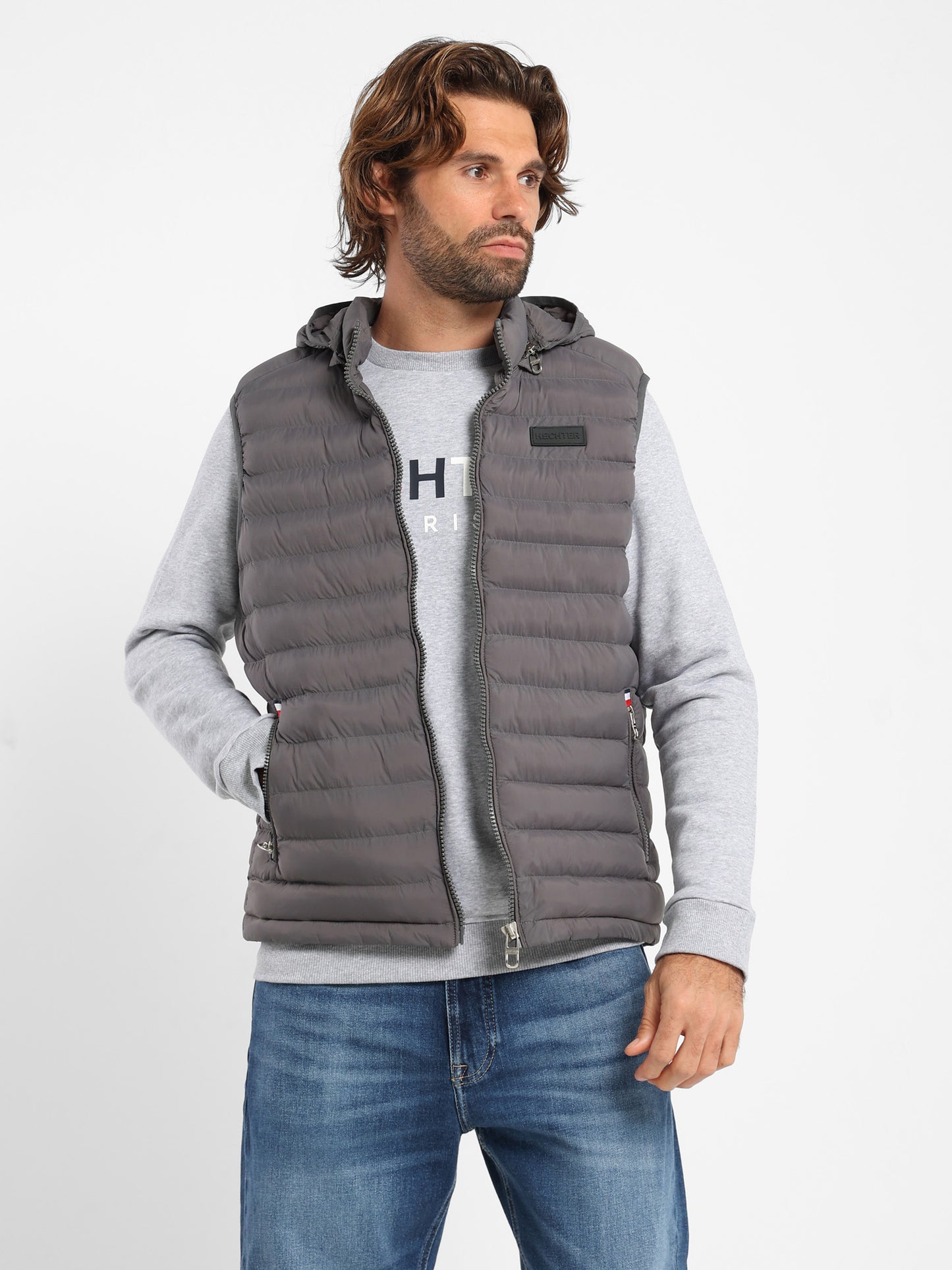 Mock Neck Parka Vest