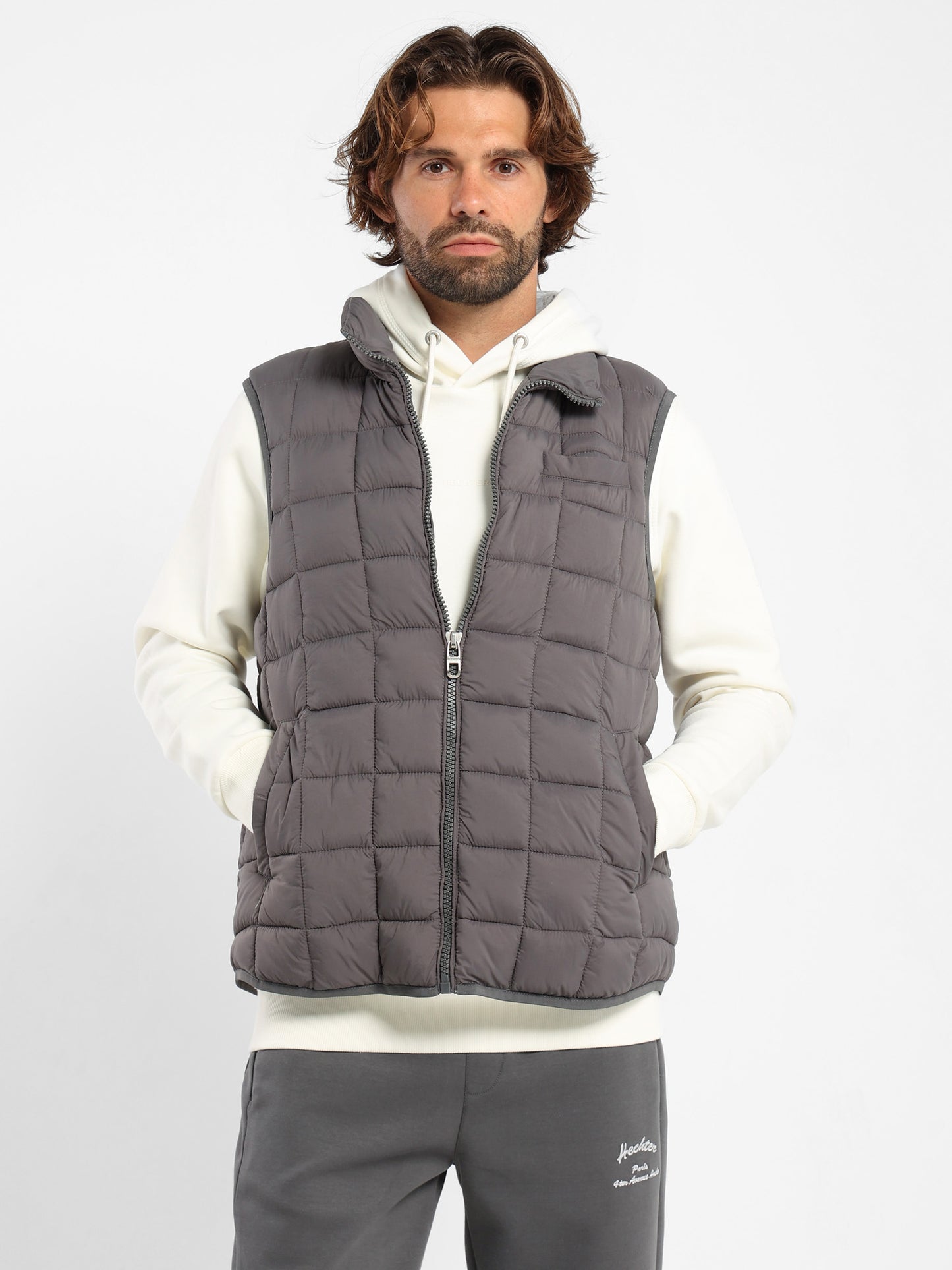 Mock Neck Parka Vest