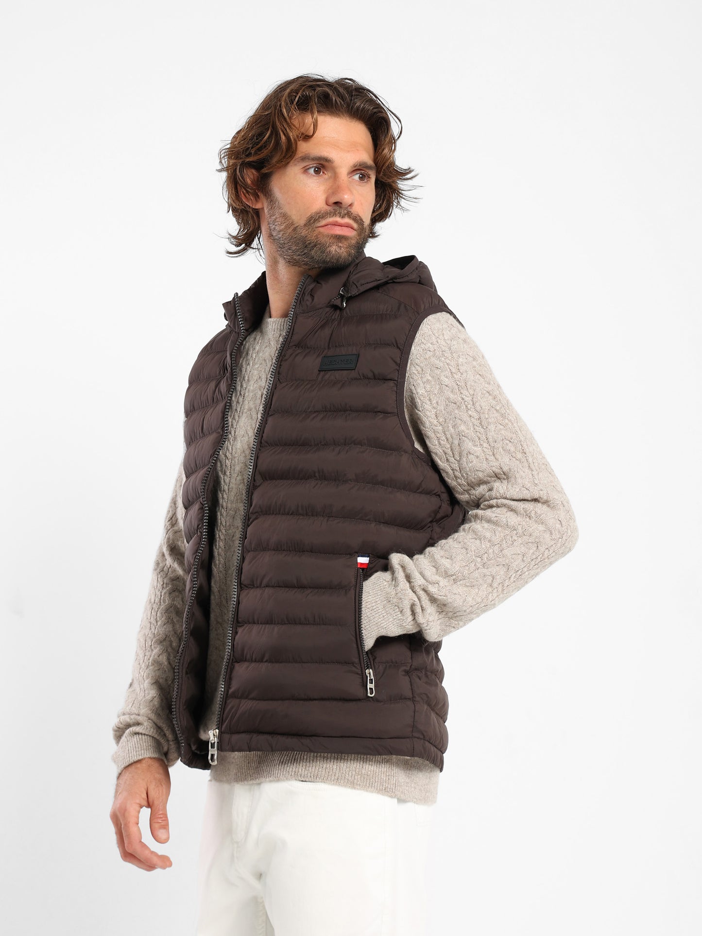 Mock Neck Parka Vest