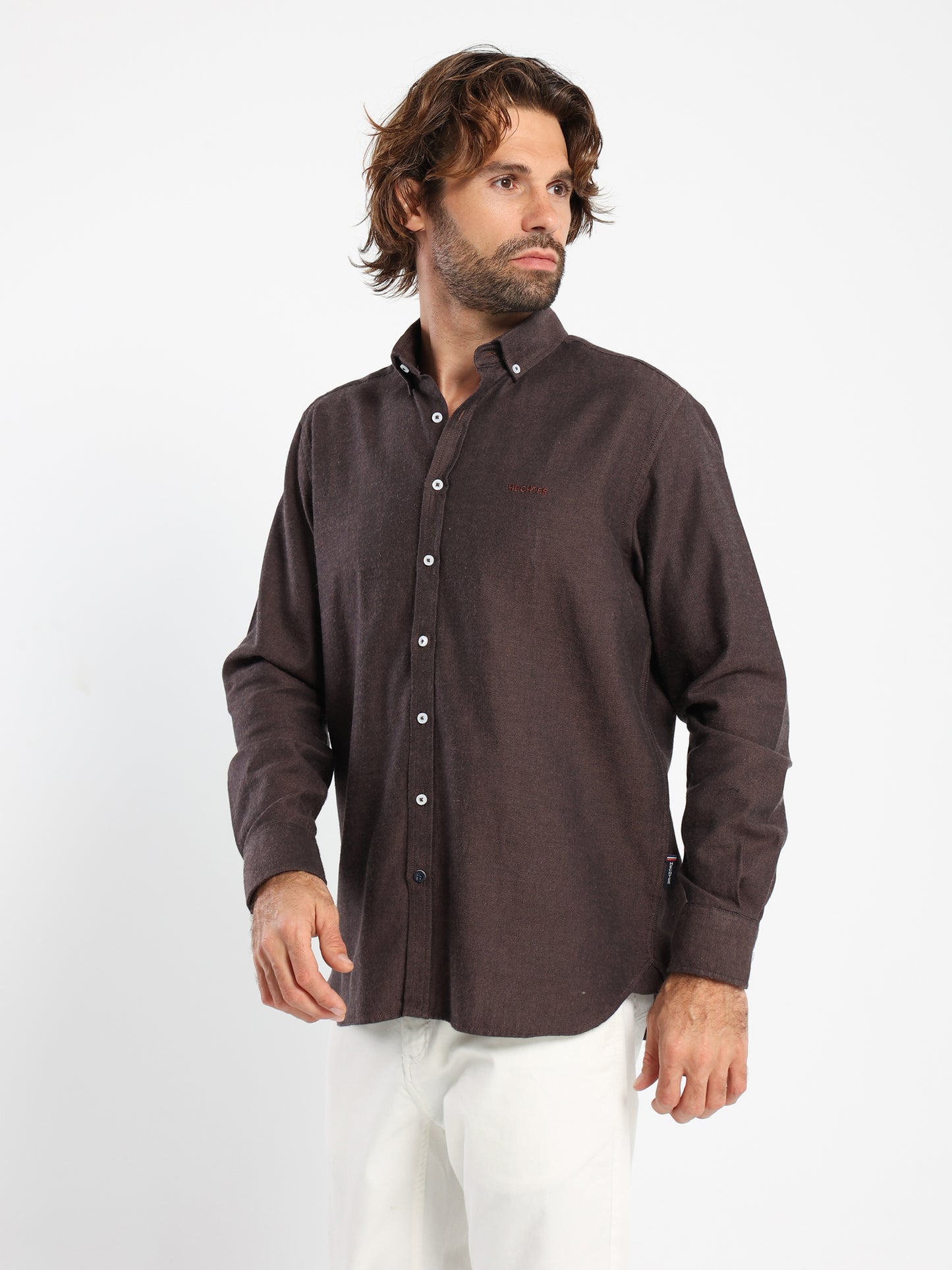 Basic Flannel Twill Long-Sleeve Shirt