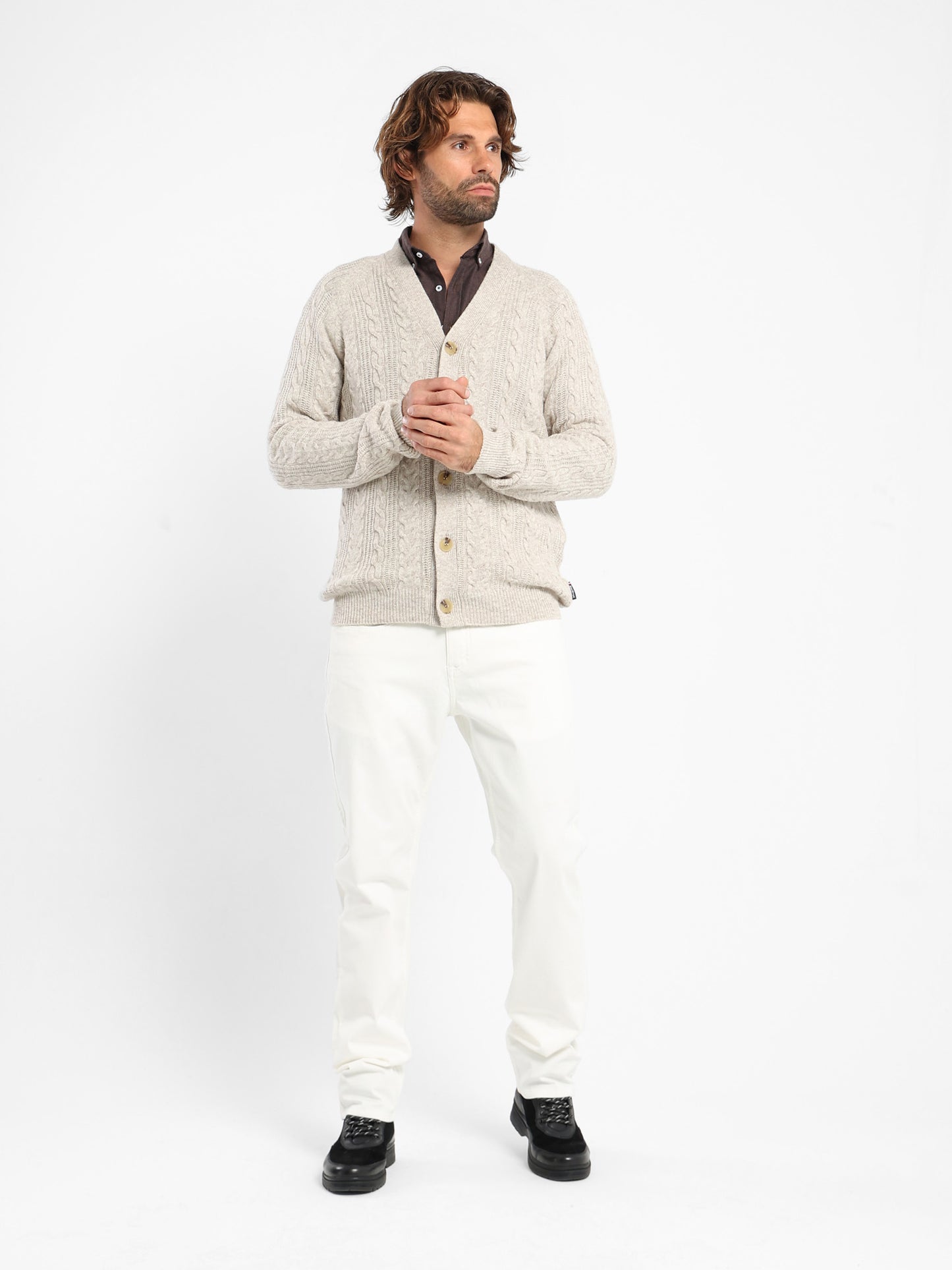 Cable Knit Button Cardigan