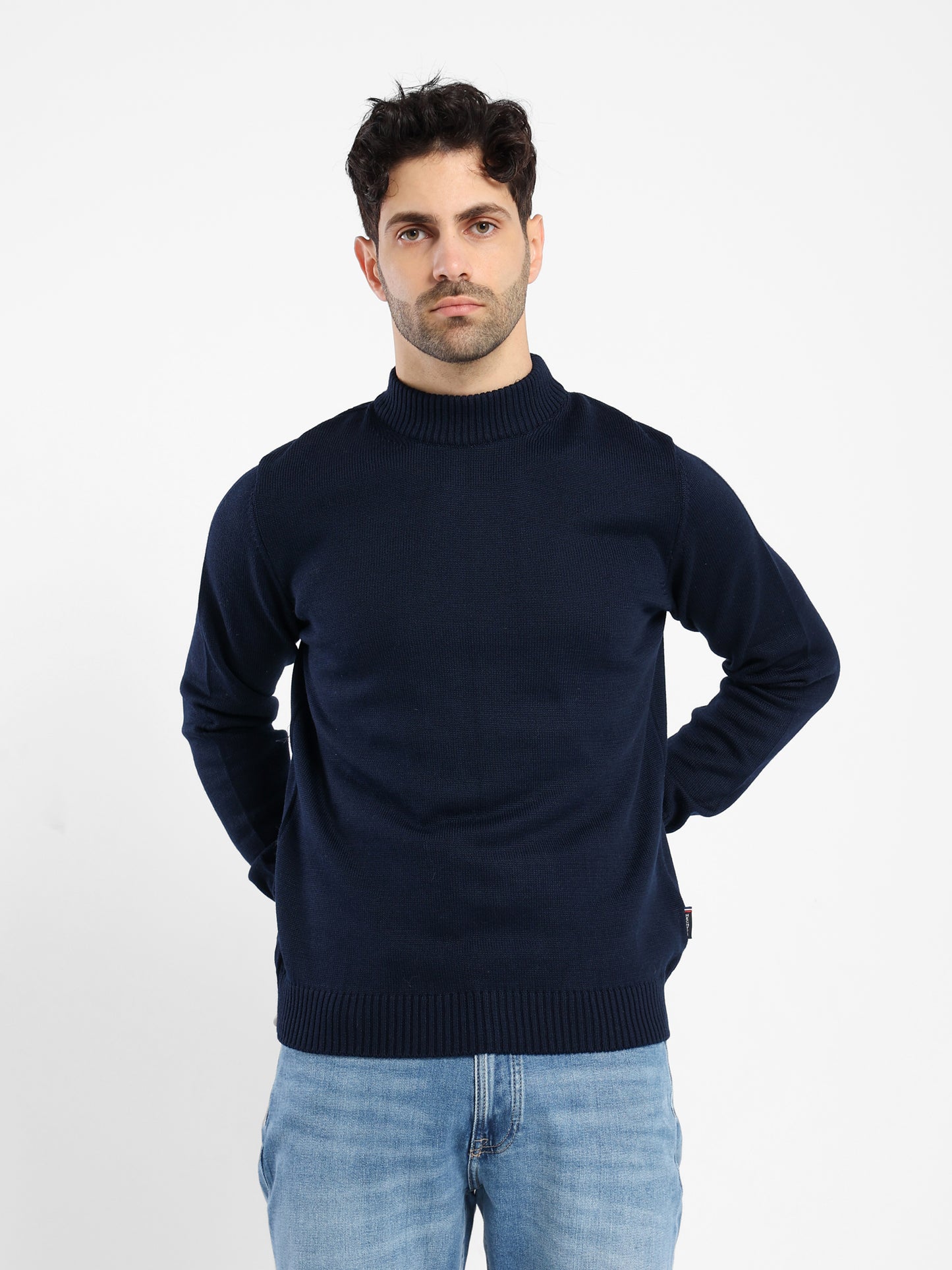 Mock Neck Plain Pullover
