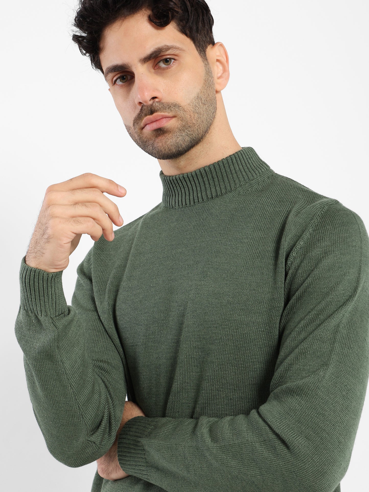 Mock Neck Plain Pullover