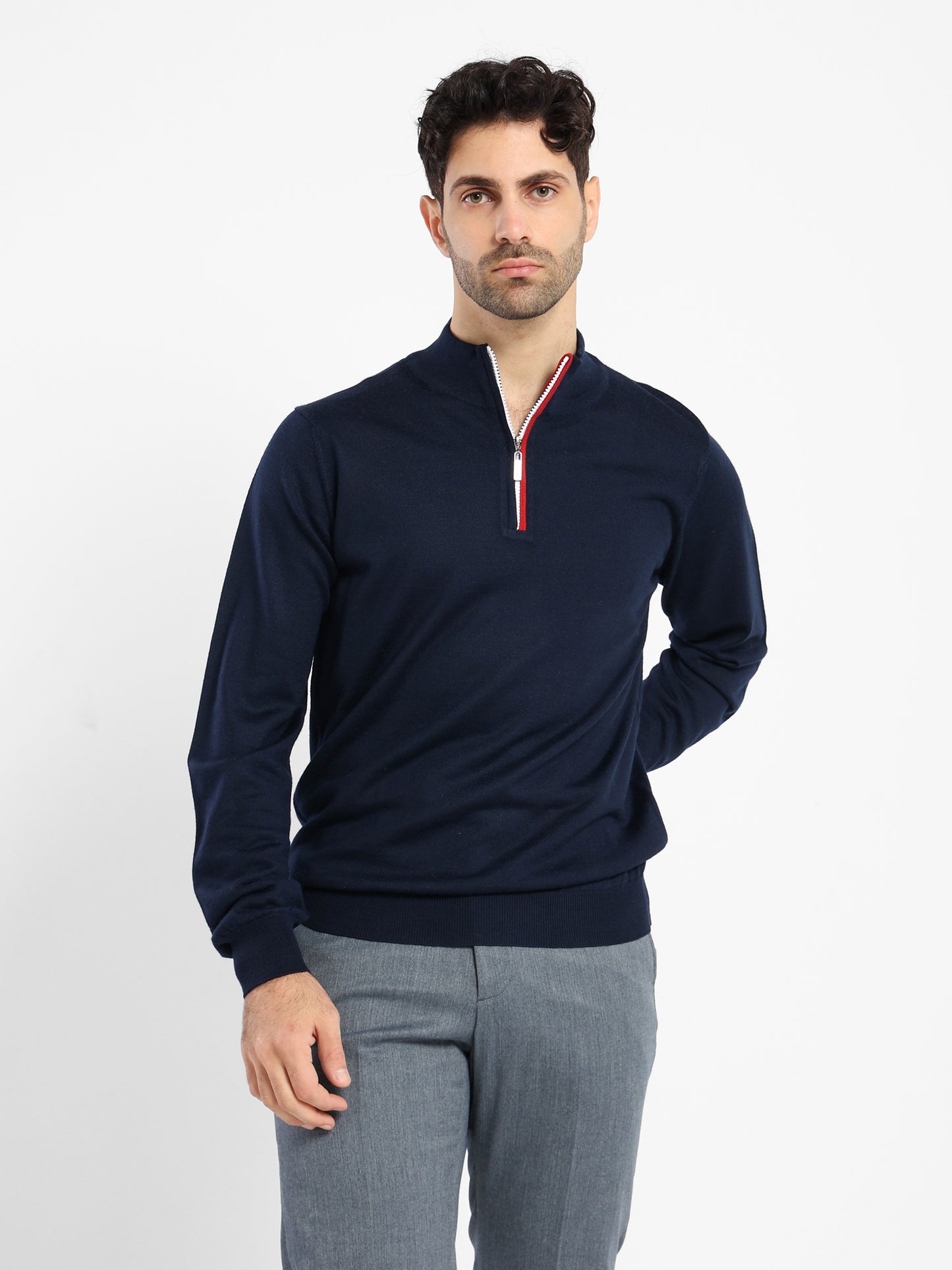Mock Neck Plain Pullover