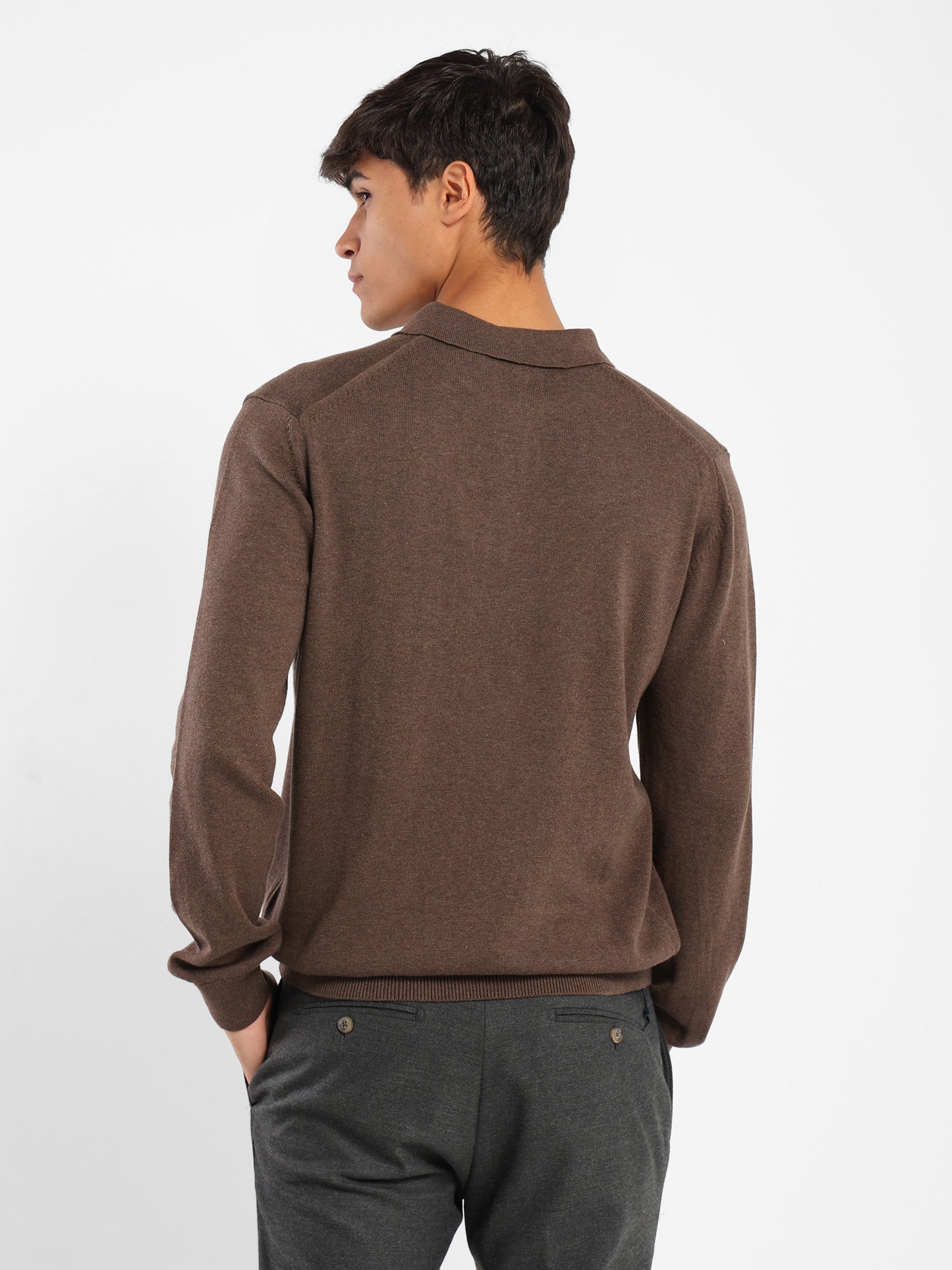 Long-Sleeve Polo Sweater