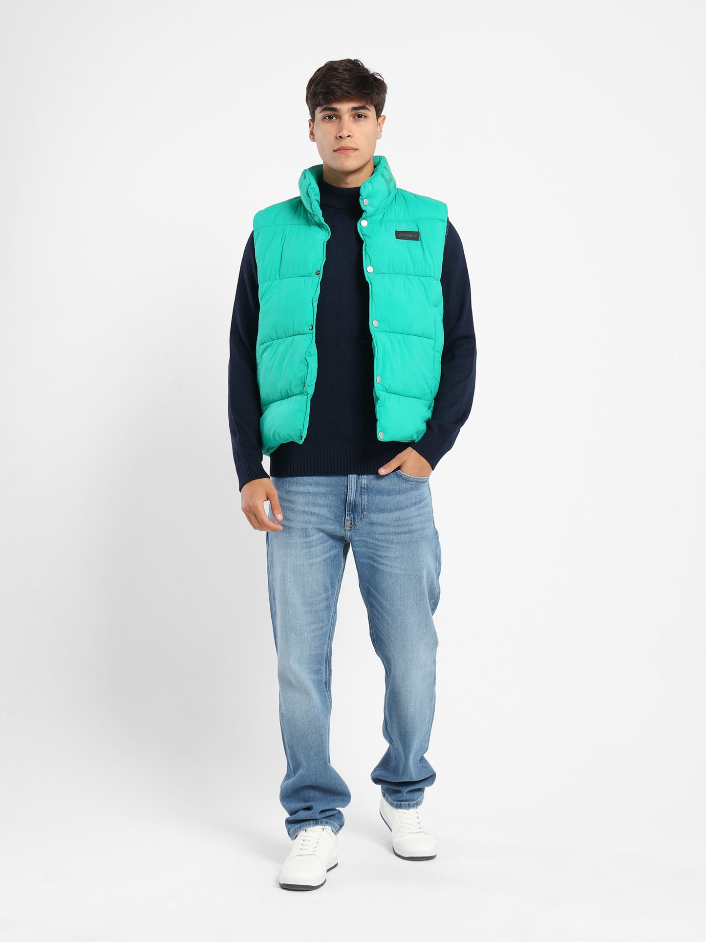 Mock Neck Parka Vest