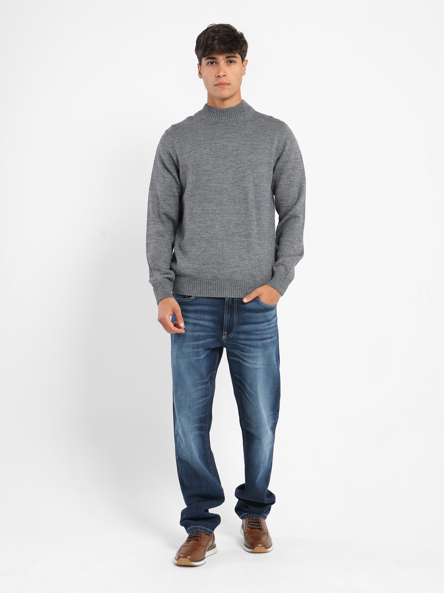 Mock Neck Plain Pullover