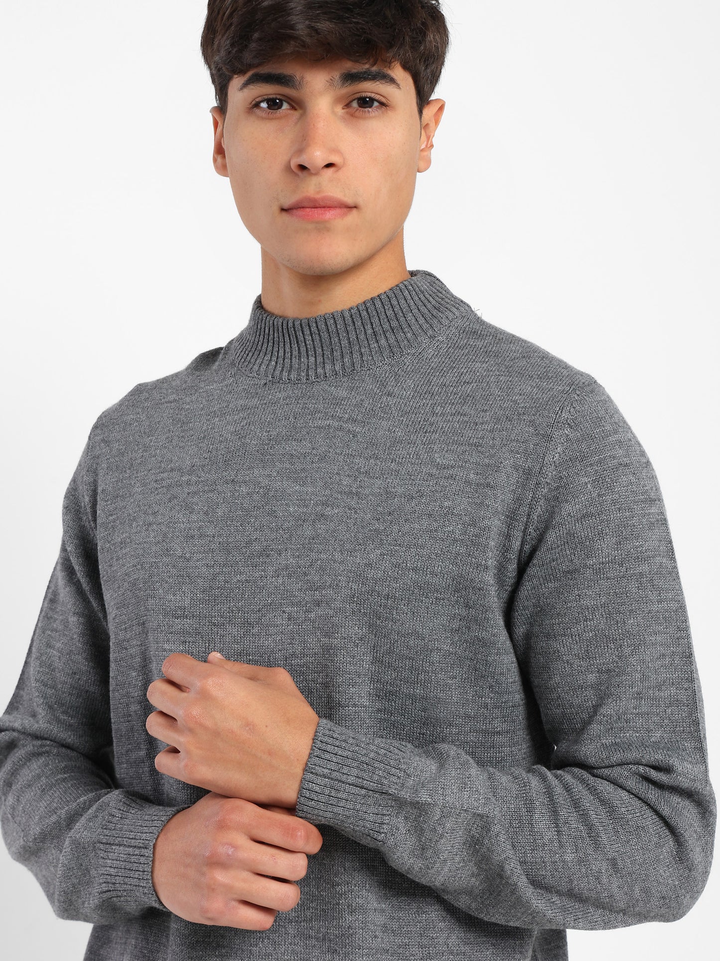 Mock Neck Plain Pullover