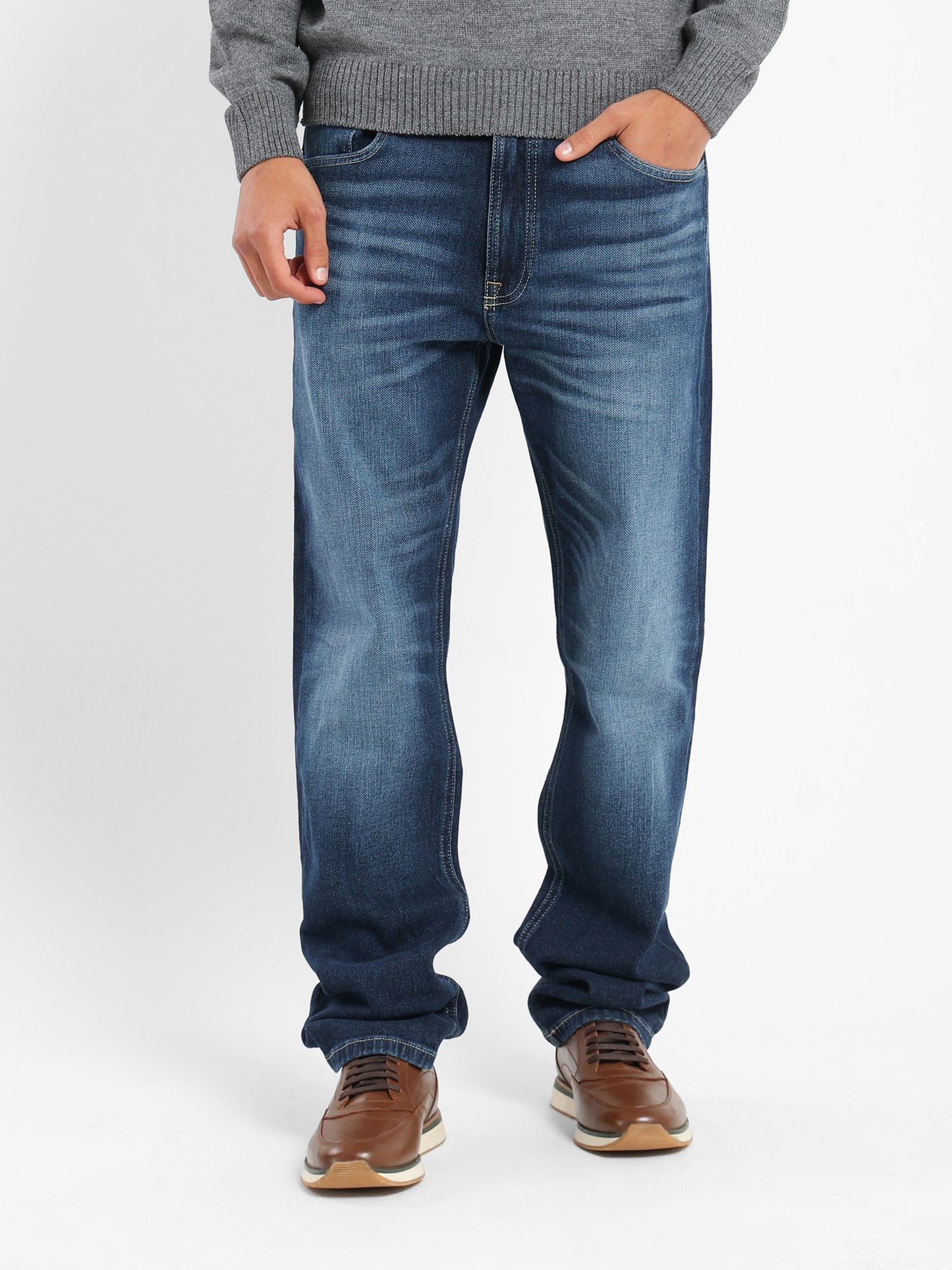 Washed Denim Pants