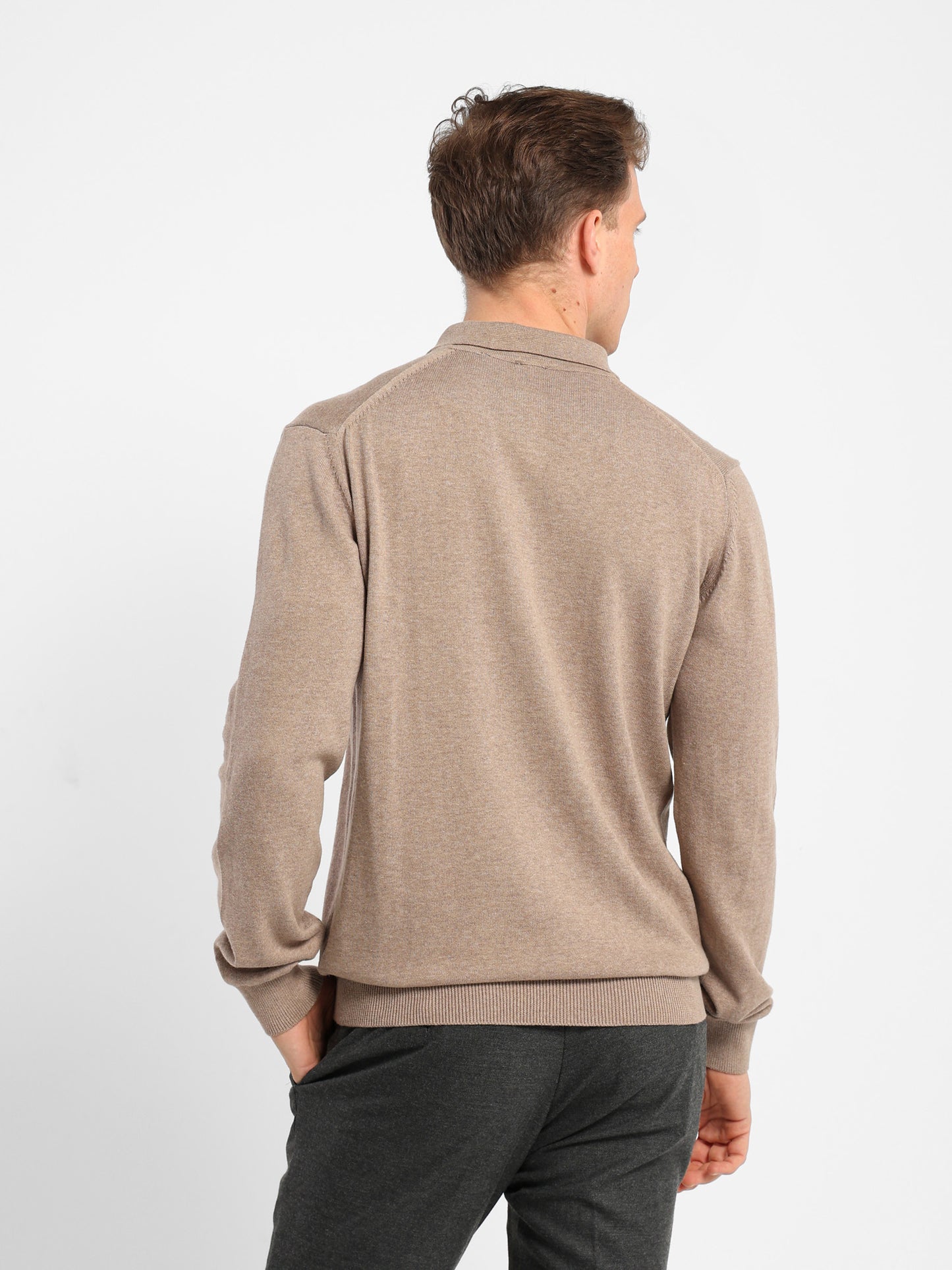 Long-Sleeve Polo Sweater