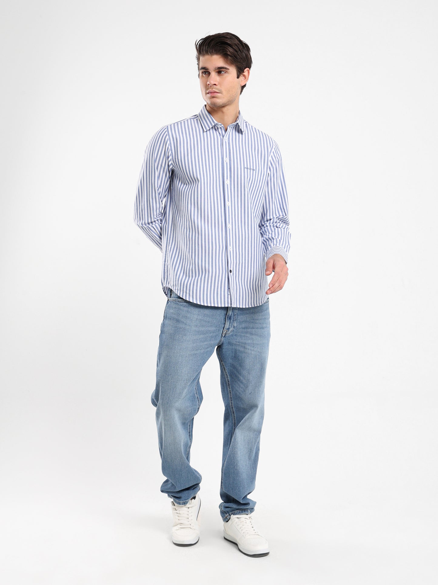Wide Stripe Kent Collar Shirt