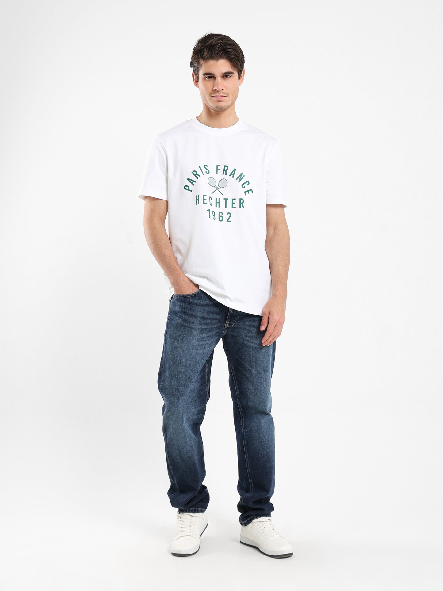 Round Neck Tennis Print T-Shirt