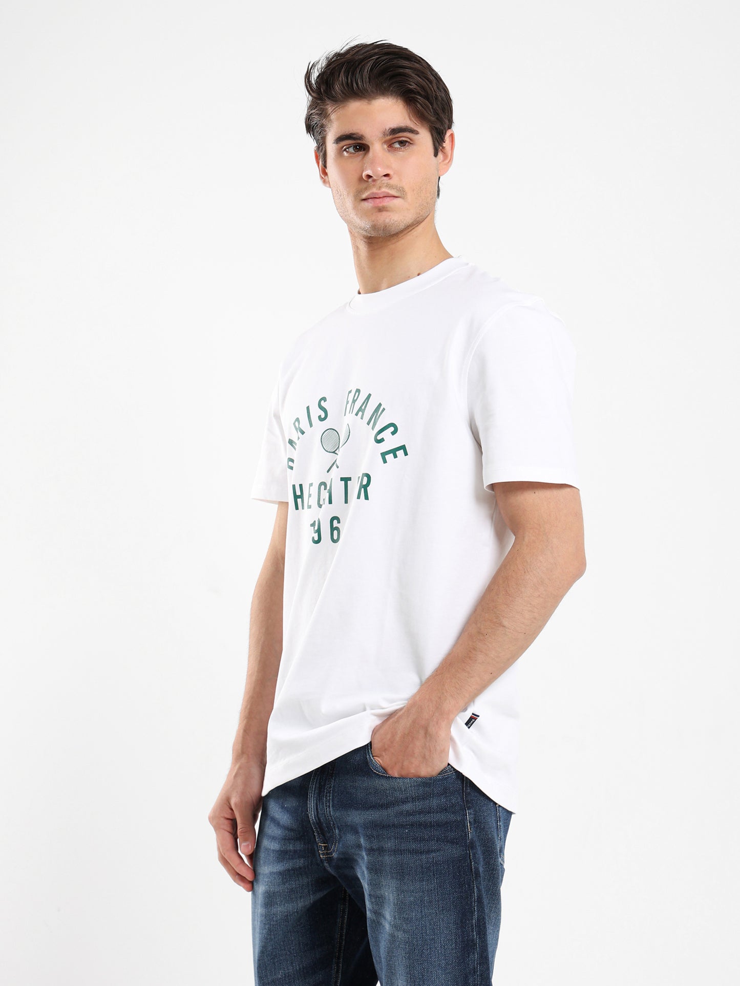 Round Neck Tennis Print T-Shirt