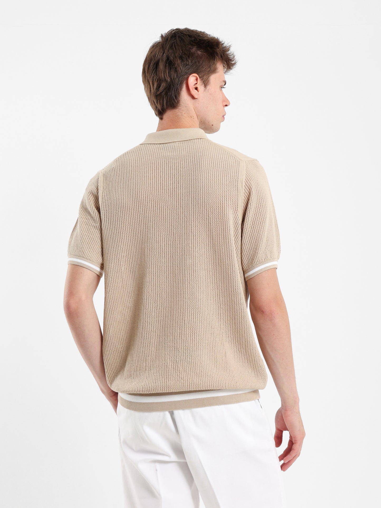 Contrasting Panels Polo Shirt