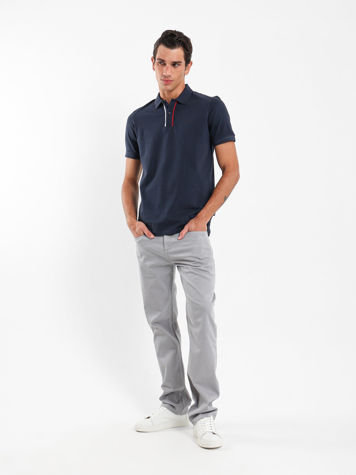 Contrast Placket Pique Polo Shirt