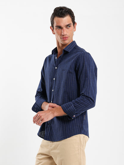 Striped Shirt with Kent Collar