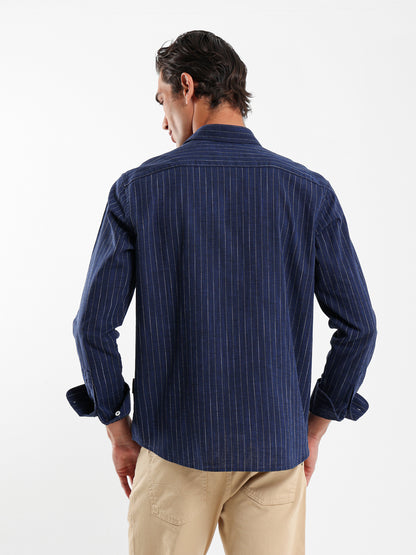 Striped Shirt with Kent Collar