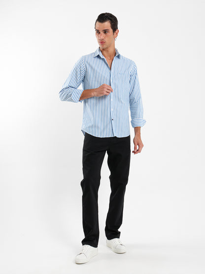 Wide Stripe Kent Collar Shirt