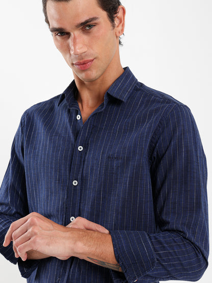 Striped Shirt with Kent Collar
