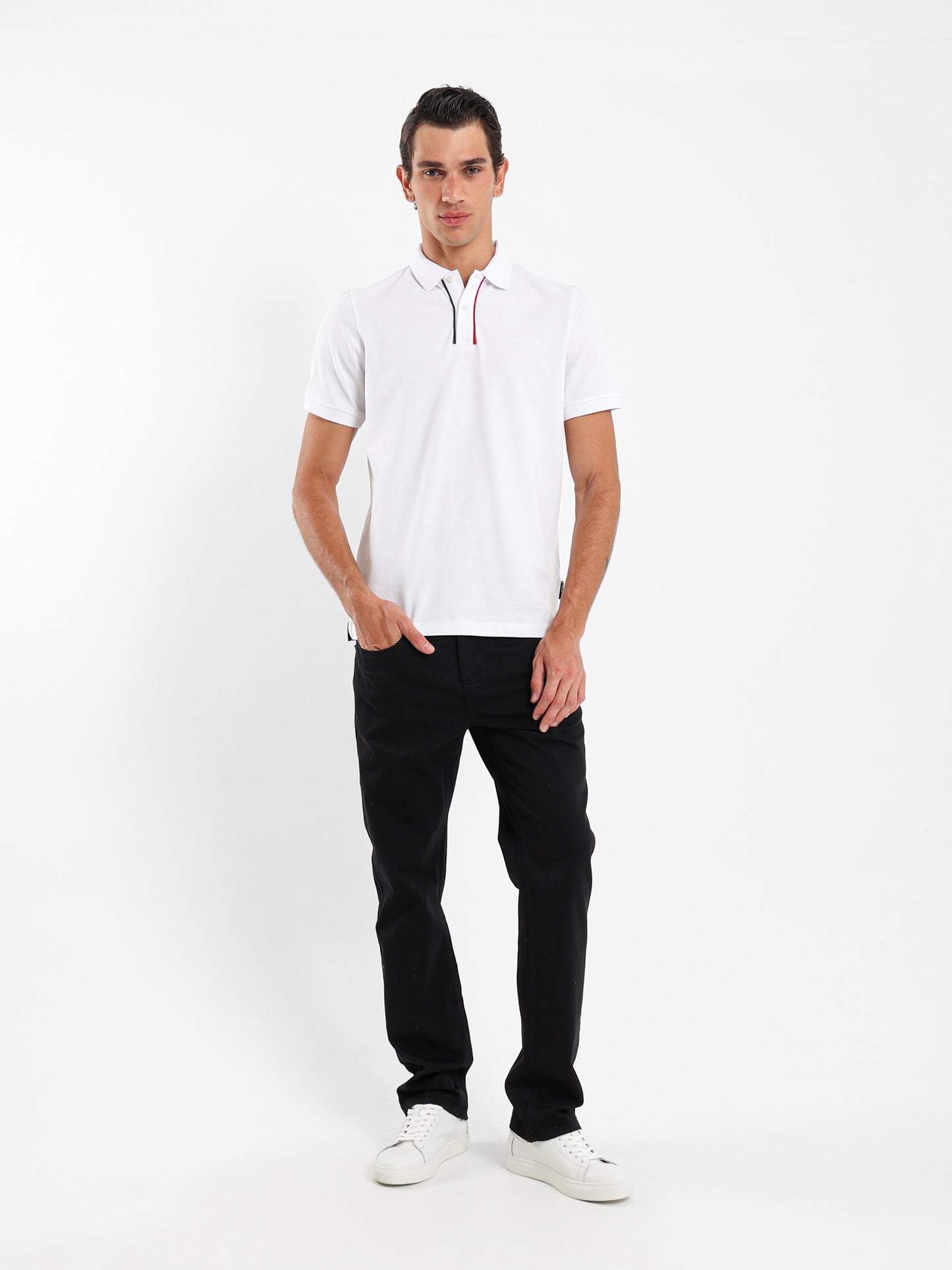 Contrast Placket Pique Polo Shirt