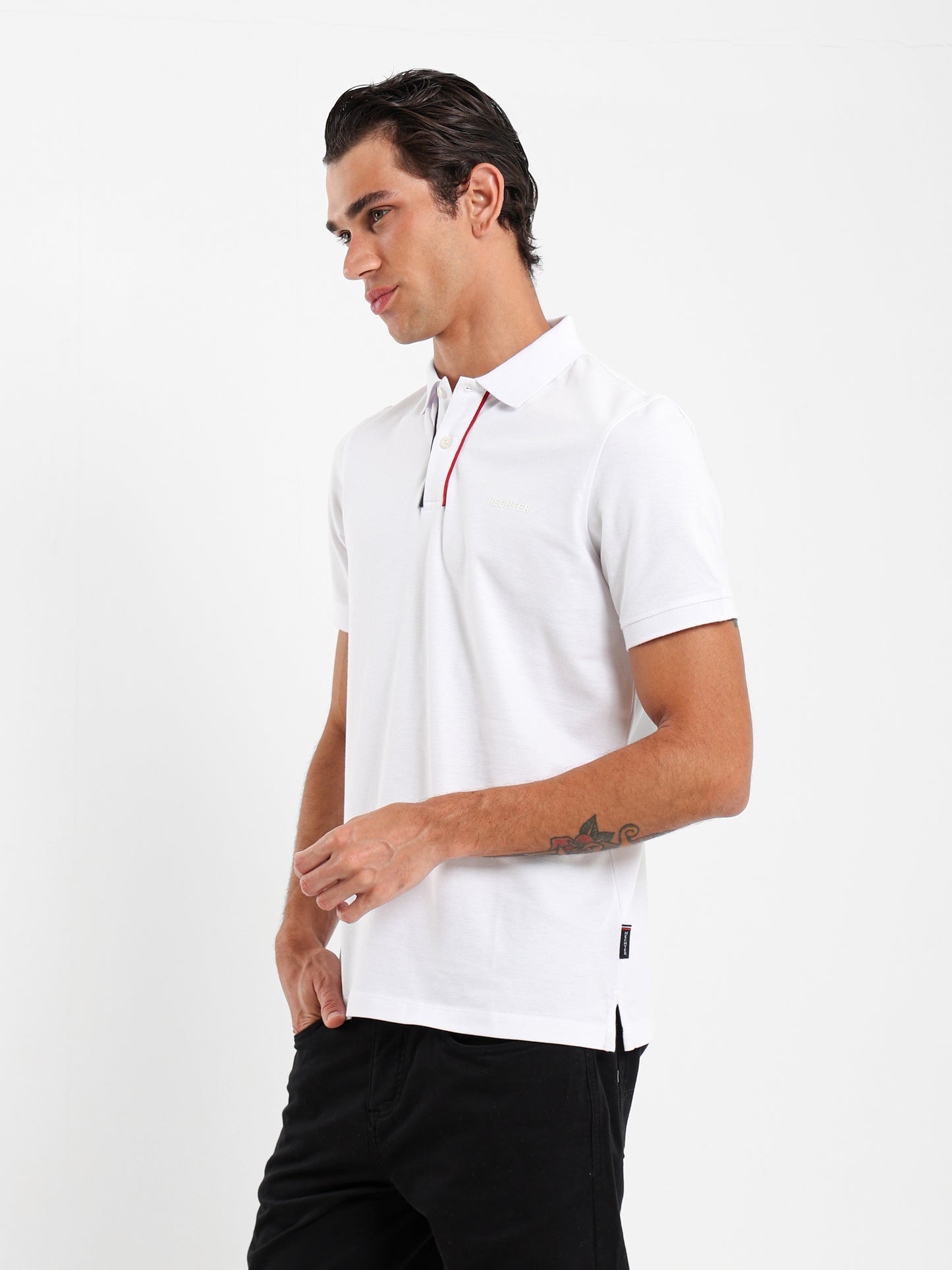 Contrast Placket Pique Polo Shirt
