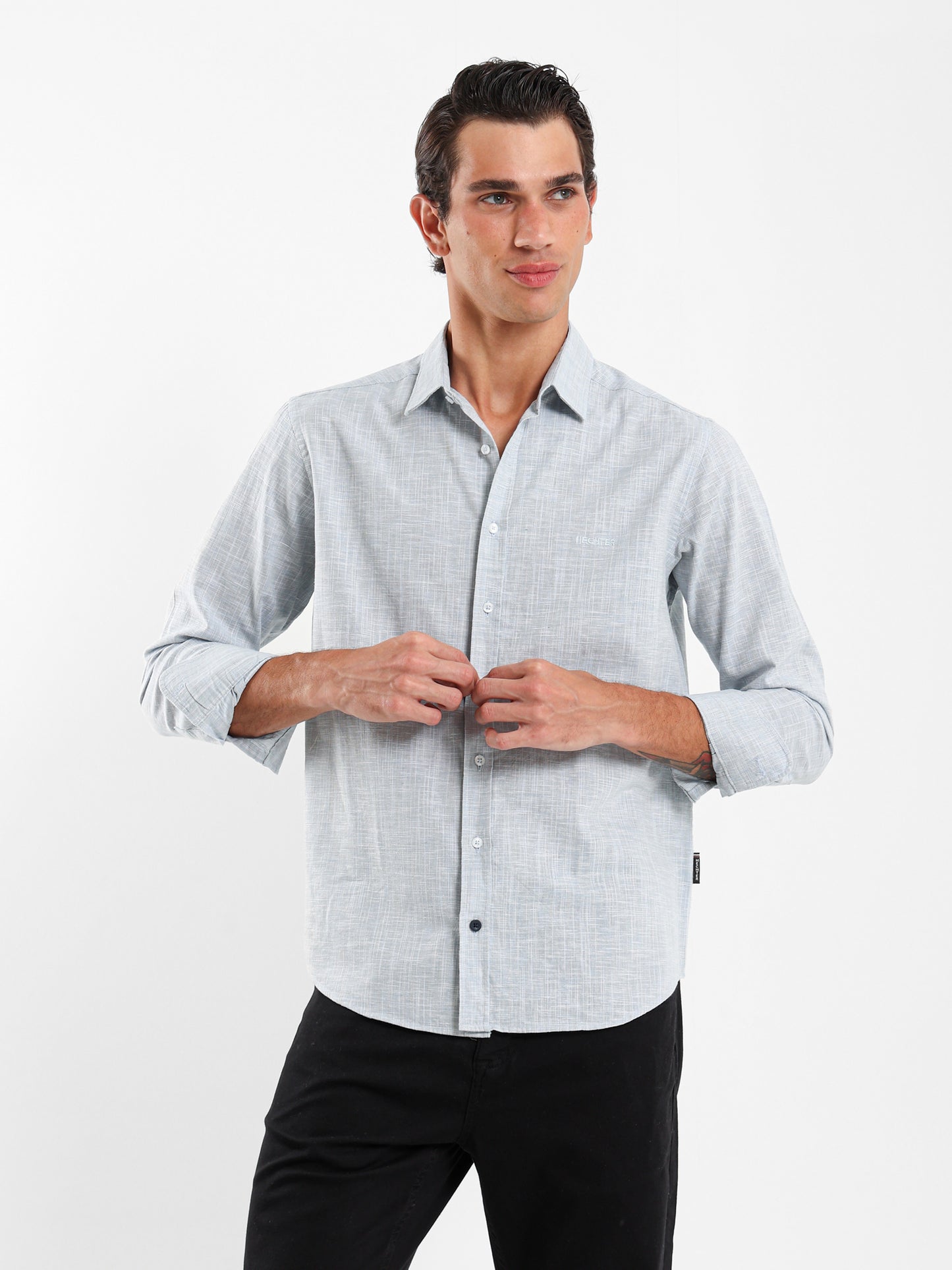 Kent Collar Textured Shirt