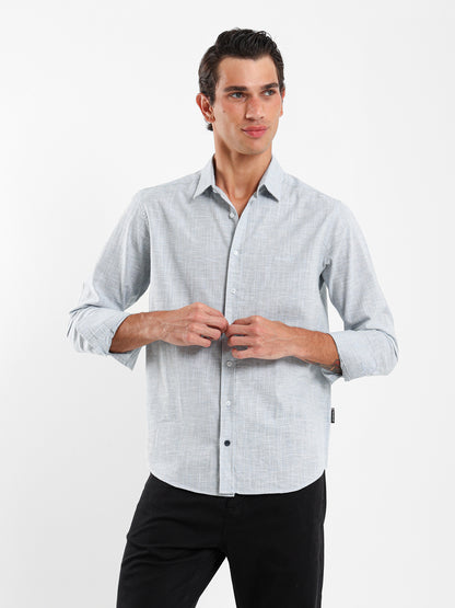 Kent Collar Textured Shirt