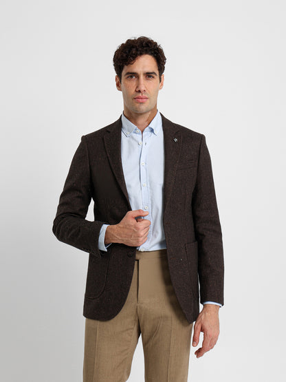 Herringbone Patch Pocket Blazer